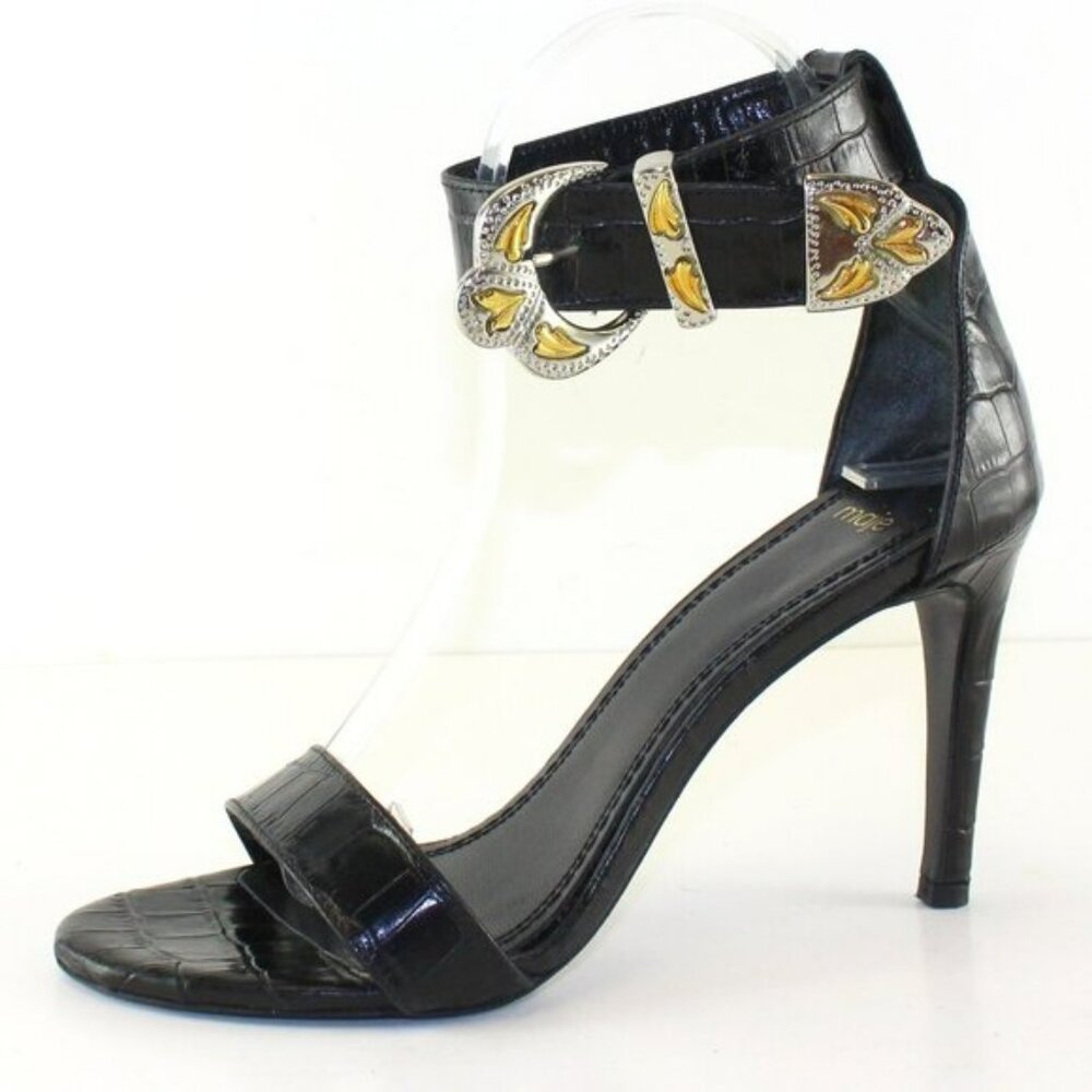 Maje Falbaria Buckled Suede Heels Womens (EU 38/US 7.5)